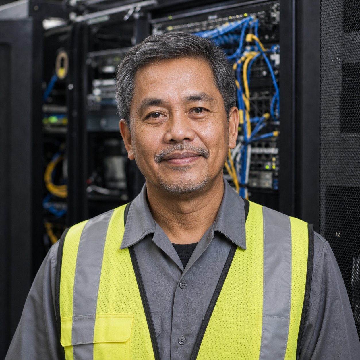 Illustrative Filipino field technician profile